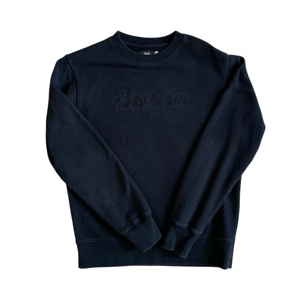 Rapha Chain Stitch Crew Neck Cotton Logo Sweatshirt Black Men's Medium - Picture 2 of 16